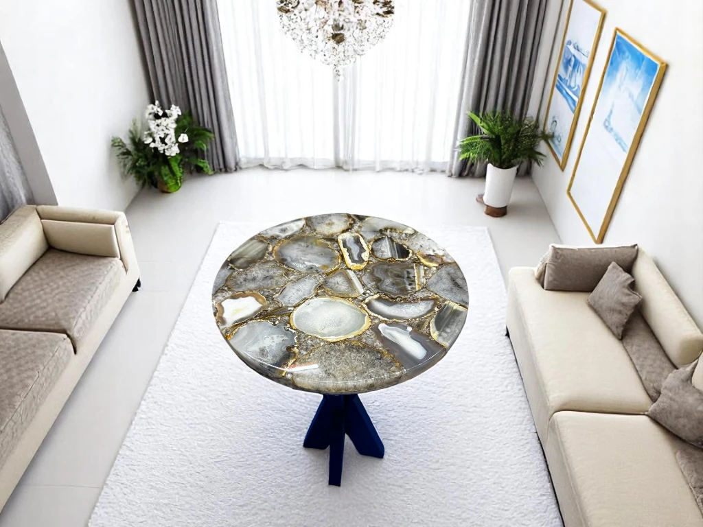 Agate Top Side Table at Vedant Artisan for Opulent Elegance